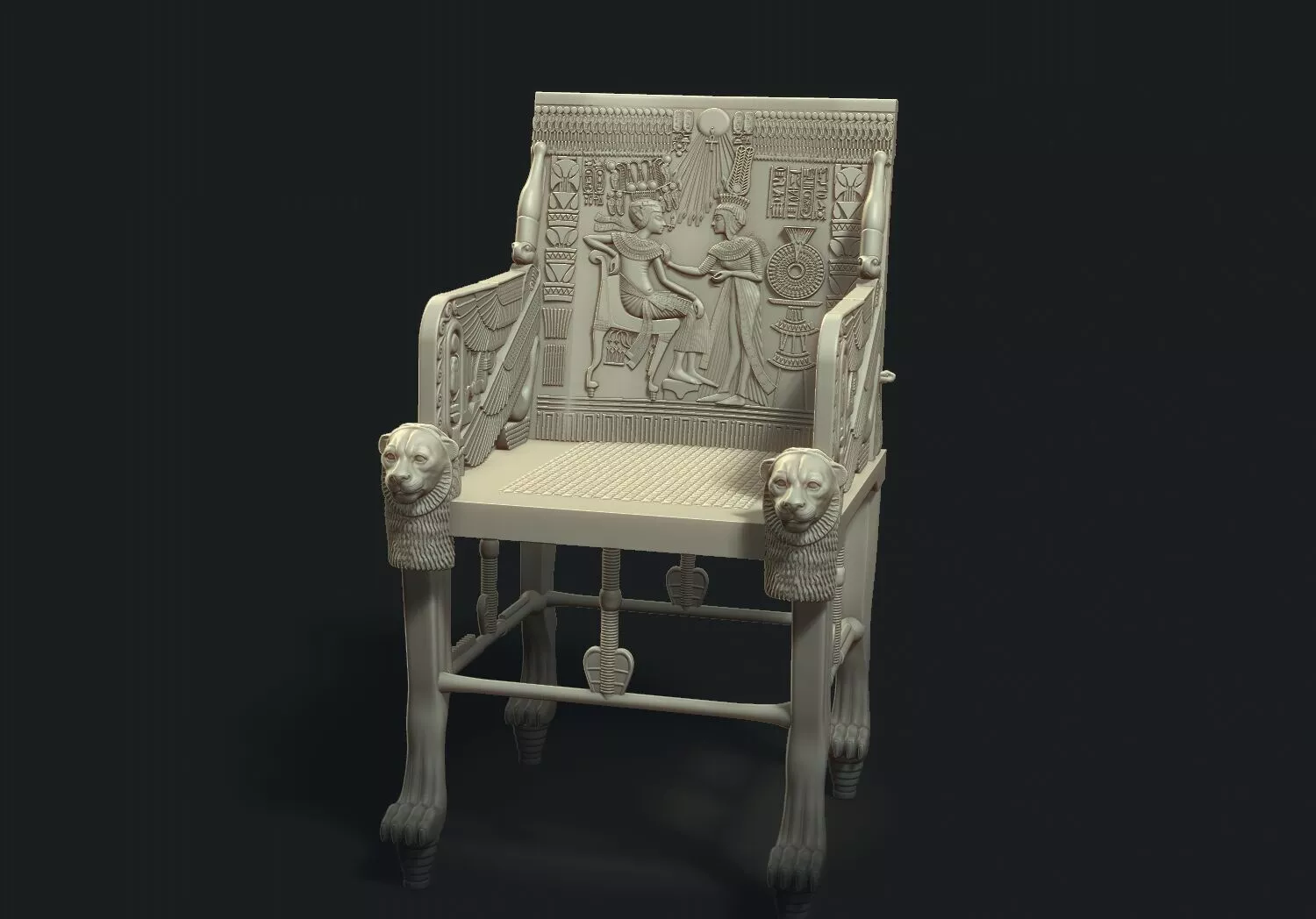 Tutankhamun Golden Throne Chair 3d printable model 3D print model