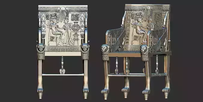 Tutankhamun Golden Throne Chair 3d printable model 3D print model