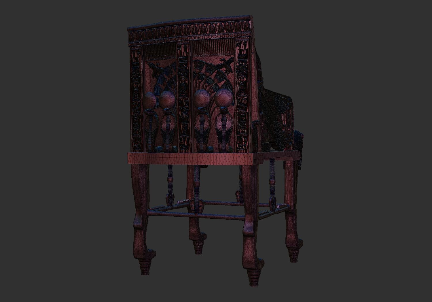 Tutankhamun Golden Throne Chair 3d printable model 3D print model_11