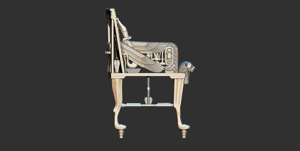 Tutankhamun Golden Throne Chair 3d printable model 3D print model_10