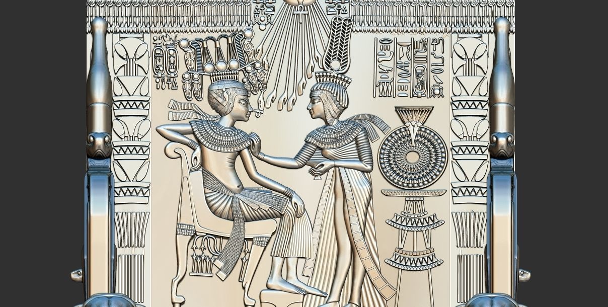 Tutankhamun Golden Throne Chair 3d printable model 3D print model_7