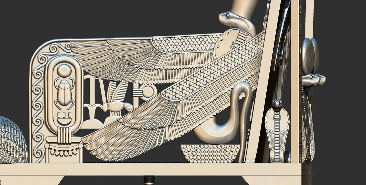Tutankhamun Golden Throne Chair 3d printable model 3D print model_4