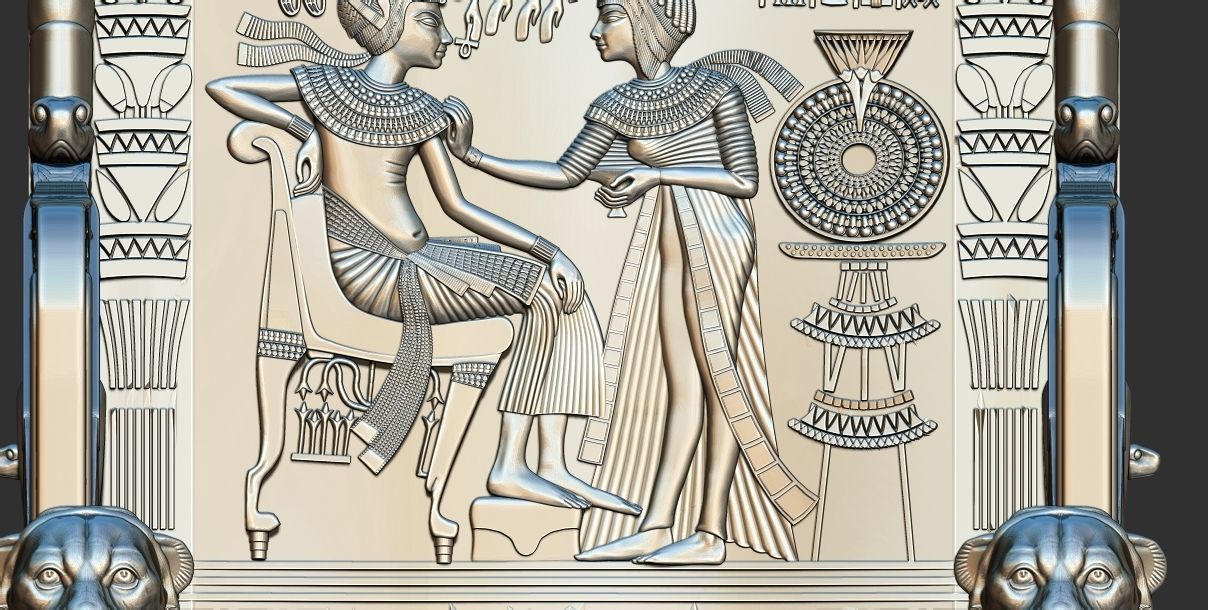 Tutankhamun Golden Throne Chair 3d printable model 3D print model_5