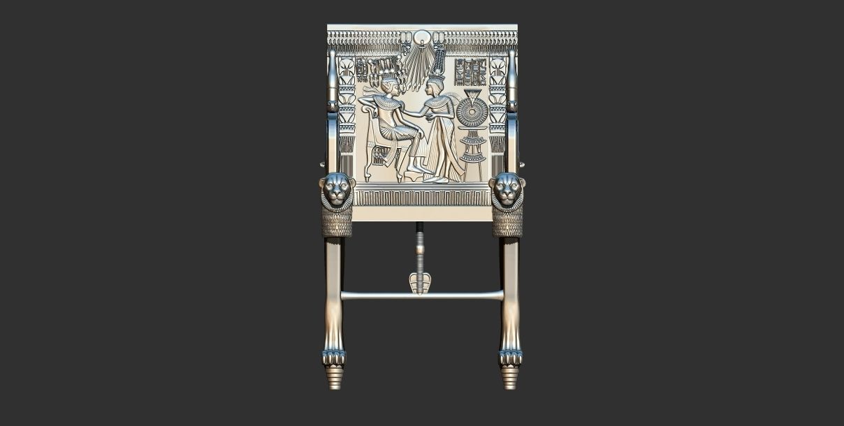 Tutankhamun Golden Throne Chair 3d printable model 3D print model_3