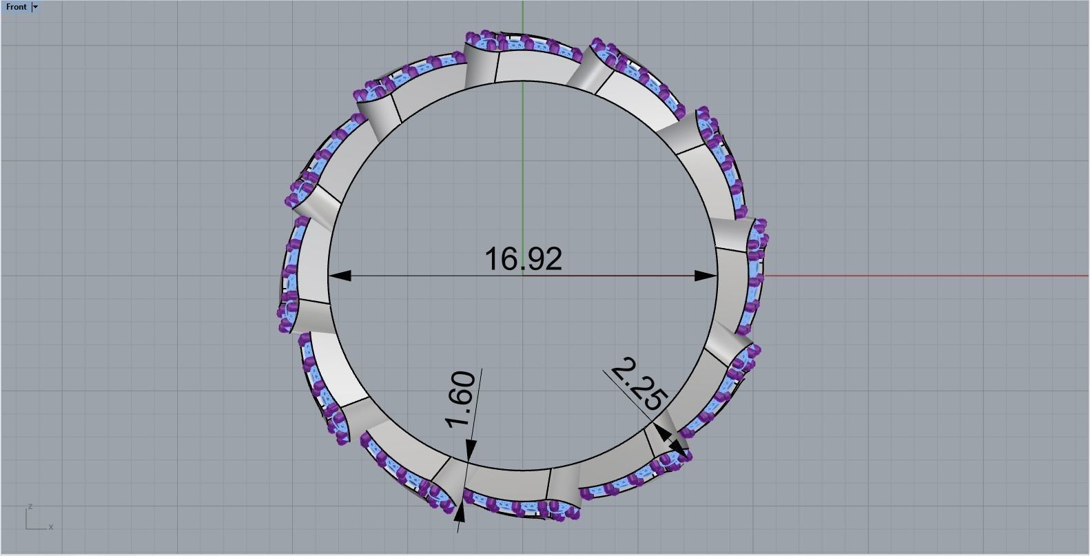 Enamel Serpenti collection ring with gems model 894 3D print model_7