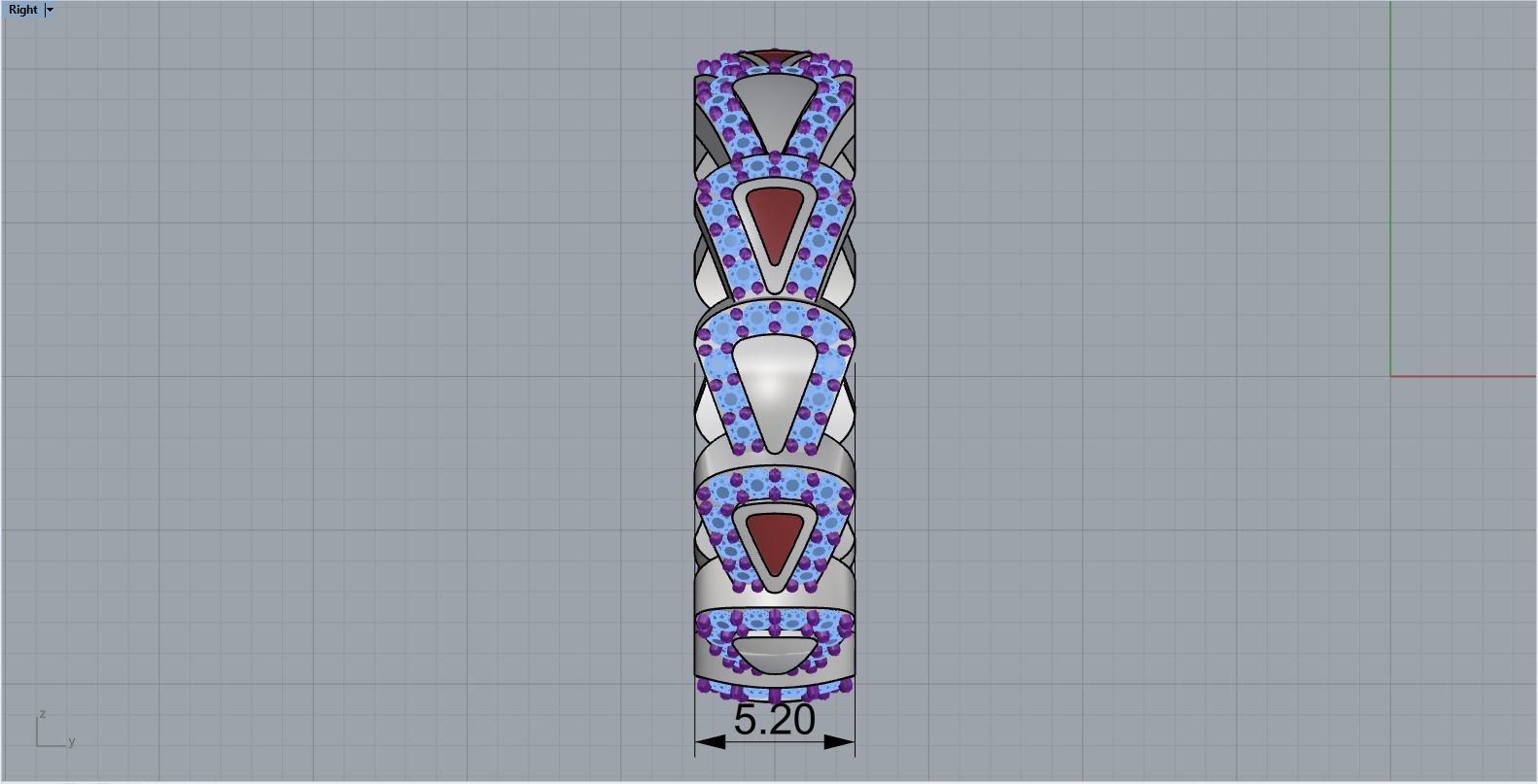 Enamel Serpenti collection ring with gems model 894 3D print model_8