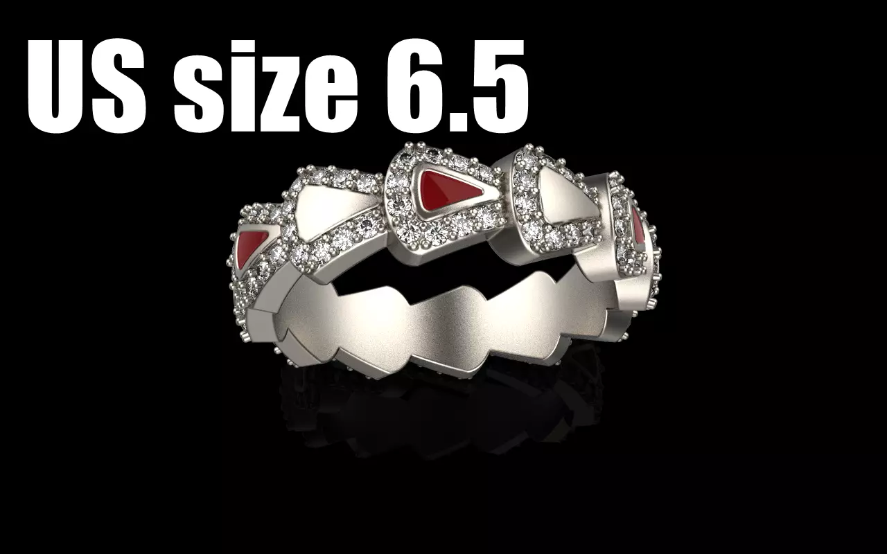 Enamel Serpenti collection ring with gems model 894 3D print model_0