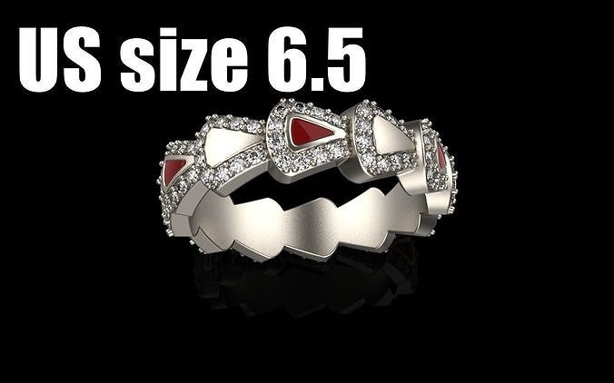 Enamel Serpenti collection ring with gems model 894 3D print model