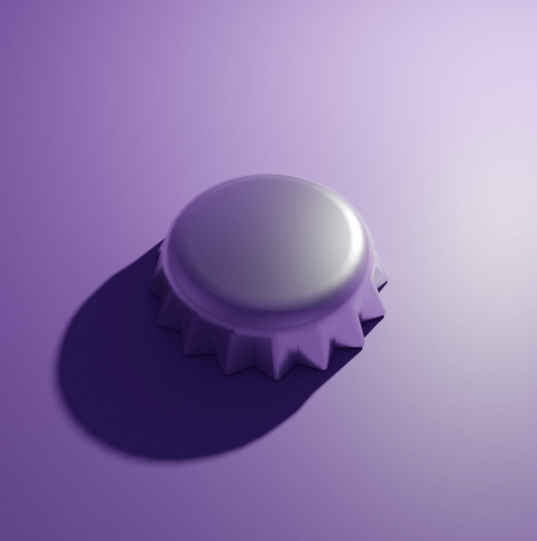 Metal Bottle Cap Low-poly 3D model_1