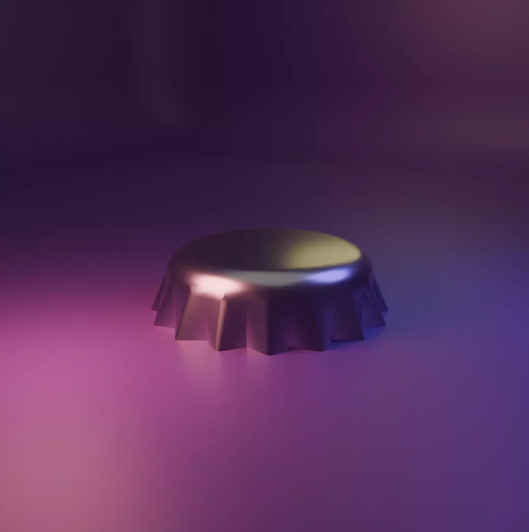 Metal Bottle Cap Low-poly 3D model_0