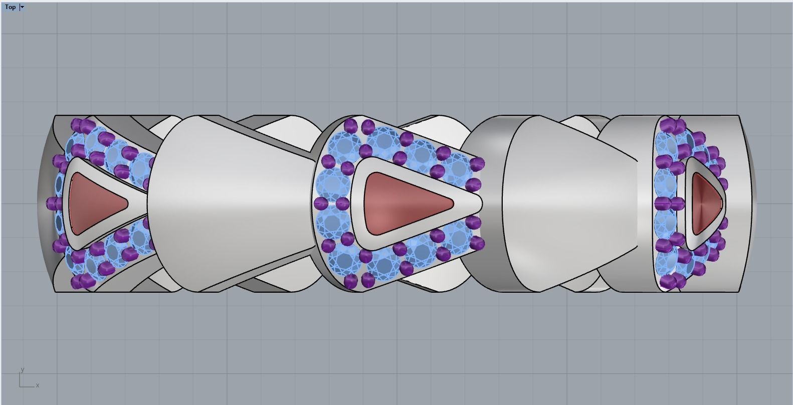 Enamel Serpenti collection ring with gems model 893 3D print model_6