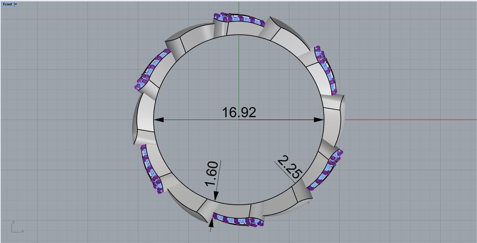 Enamel Serpenti collection ring with gems model 893 3D print model_7