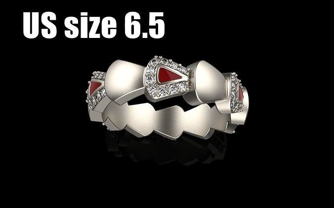 Enamel Serpenti collection ring with gems model 893 3D print model