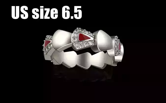 Enamel Serpenti collection ring with gems model 893 3D print model Enamel Serpenti collection ring with gems model 893 3D print model