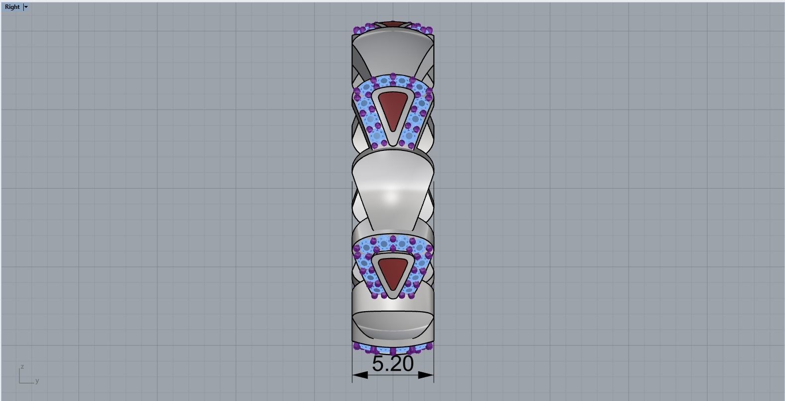 Enamel Serpenti collection ring with gems model 893 3D print model_8