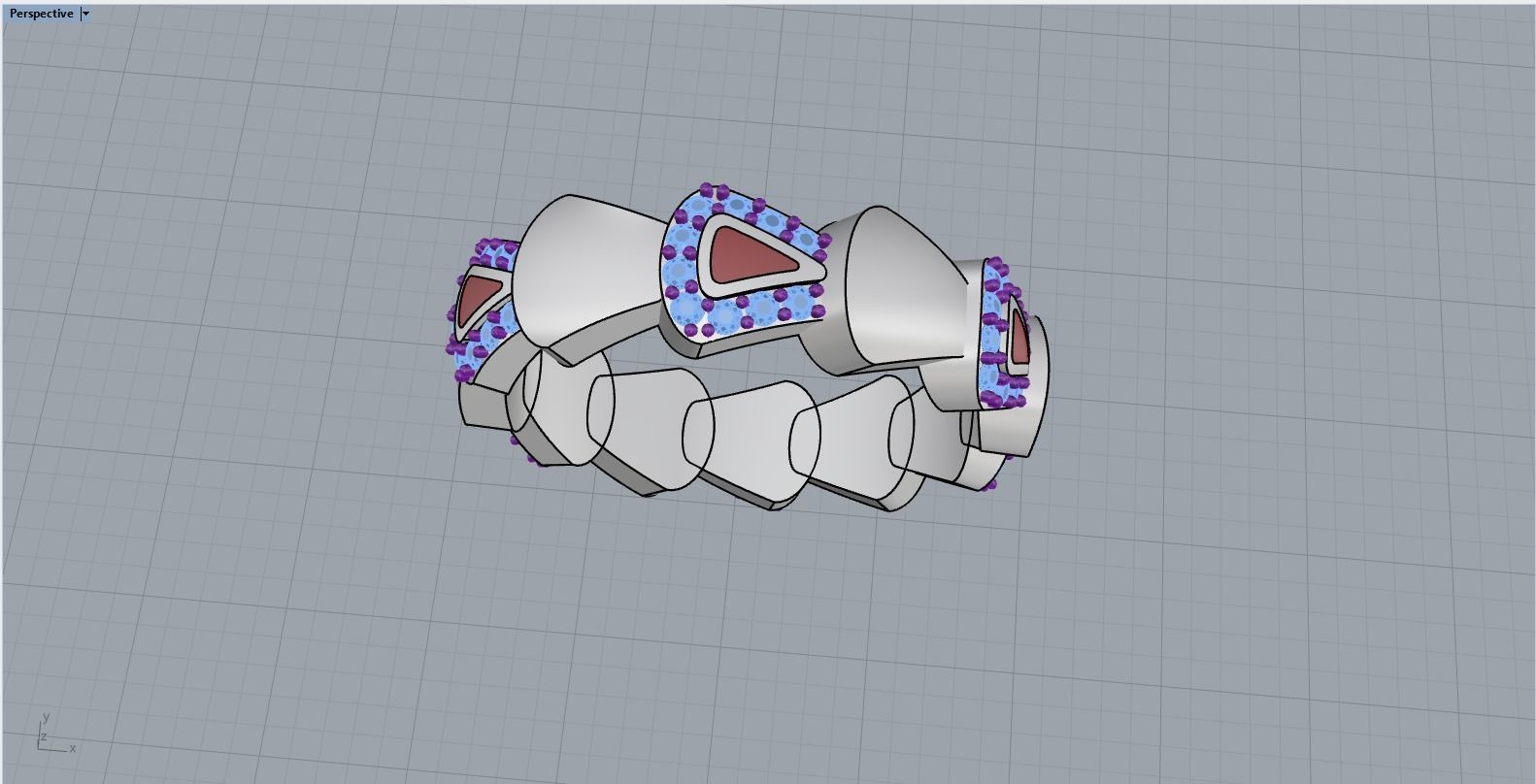 Enamel Serpenti collection ring with gems model 893 3D print model_10