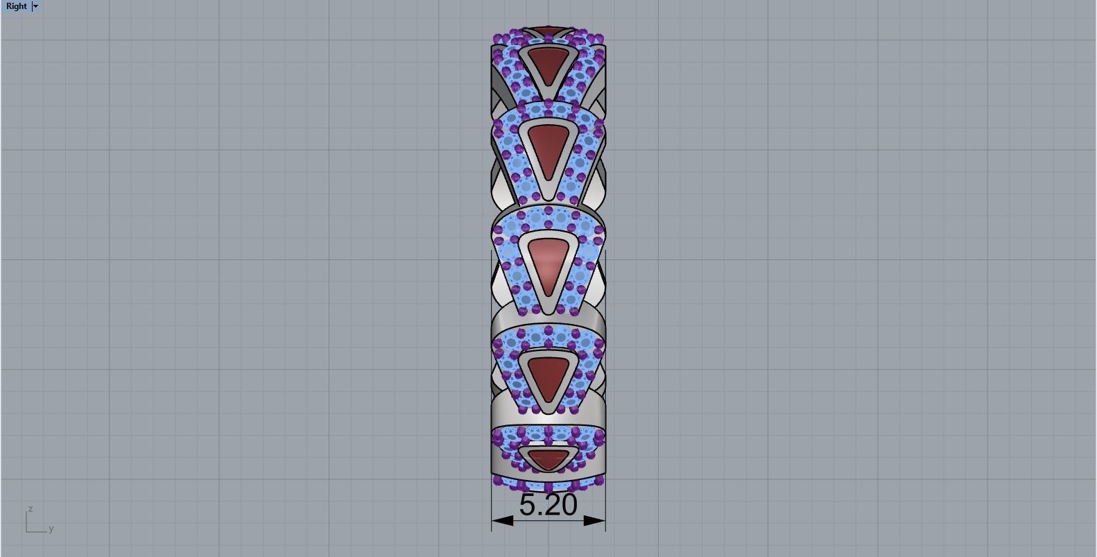 Enamel Serpenti collection ring with gems model 892 3D print model_8