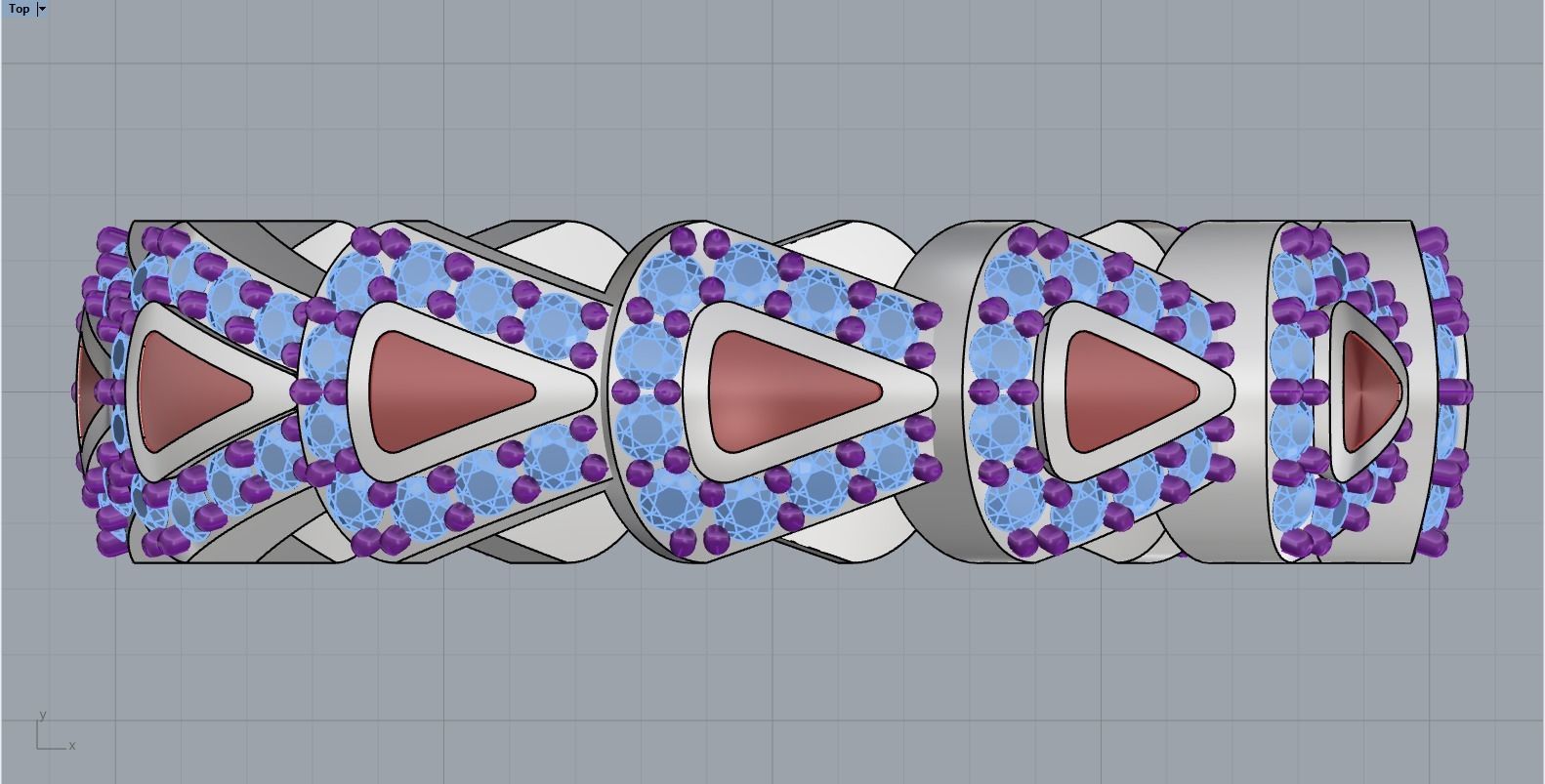 Enamel Serpenti collection ring with gems model 892 3D print model_6