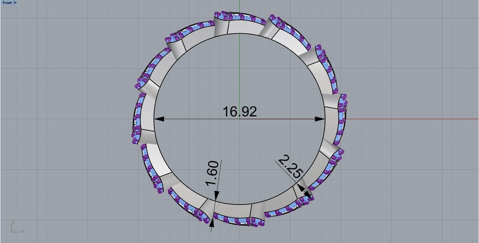 Enamel Serpenti collection ring with gems model 892 3D print model_7