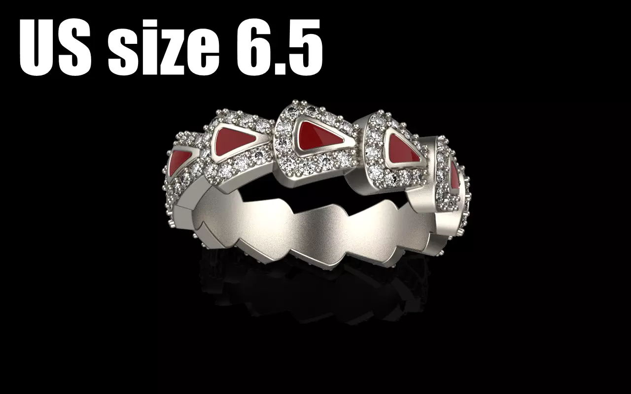 Enamel Serpenti collection ring with gems model 892 3D print model_0