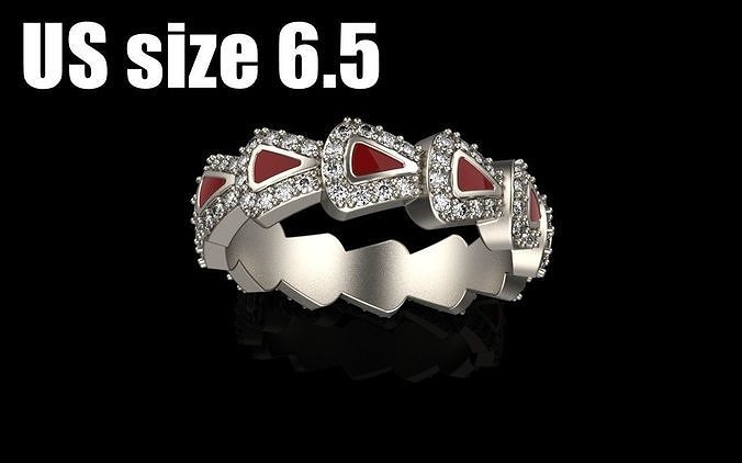 Enamel Serpenti collection ring with gems model 892 3D print model