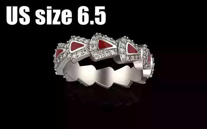 Enamel Serpenti collection ring with gems model 892 3D print model Enamel Serpenti collection ring with gems model 892 3D print model