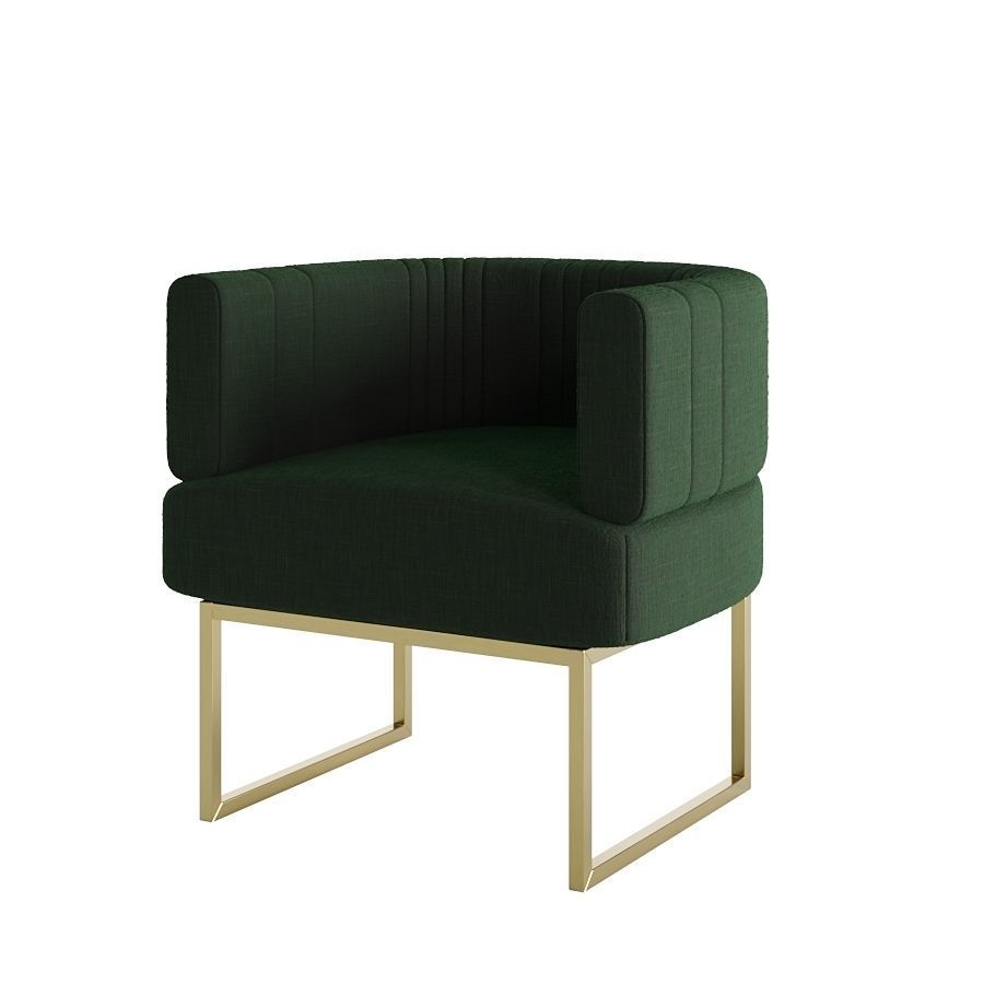 Green Armchair 3D model_2