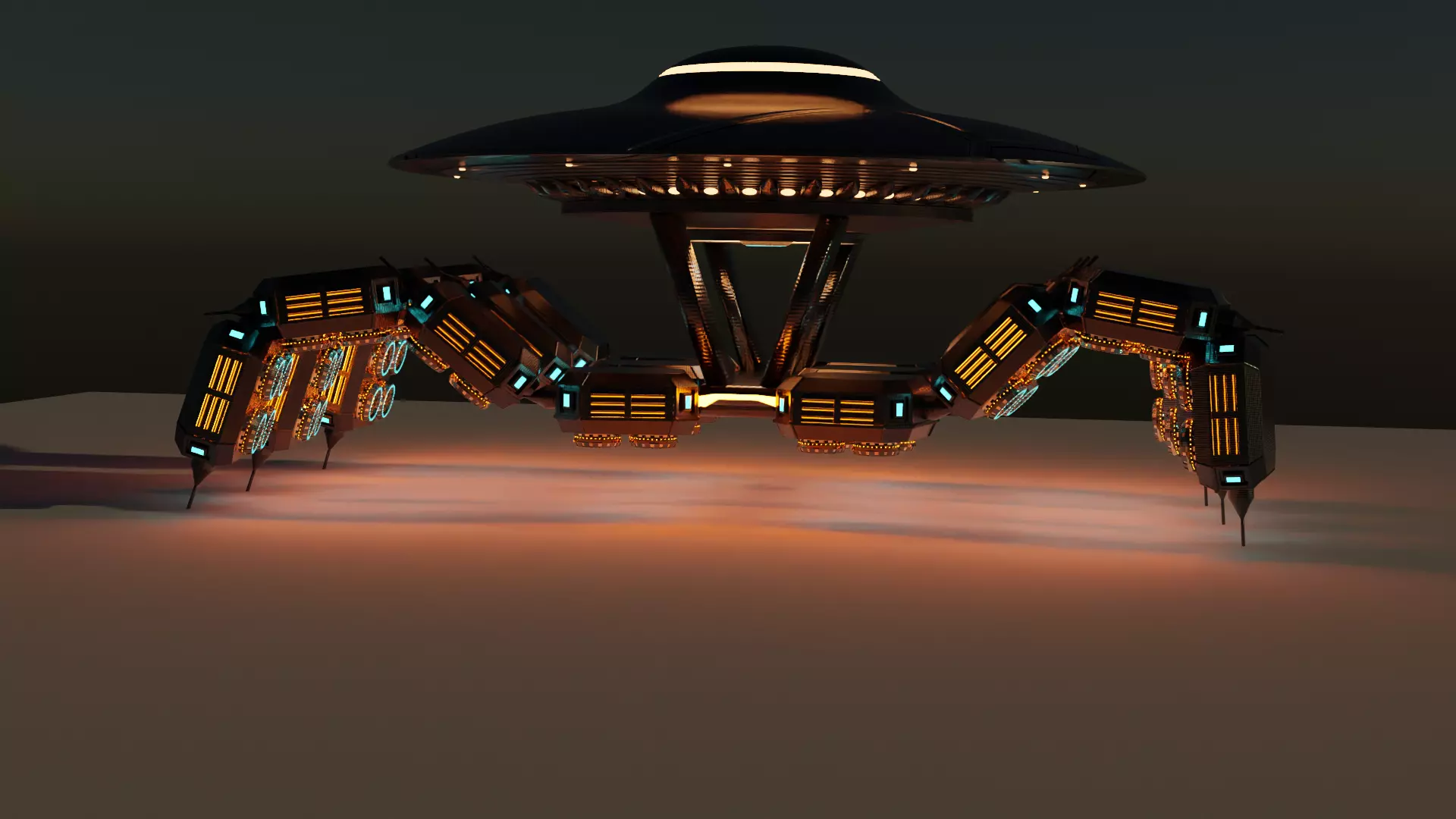 Sci-fi Futuristic Ufo 3D model_0