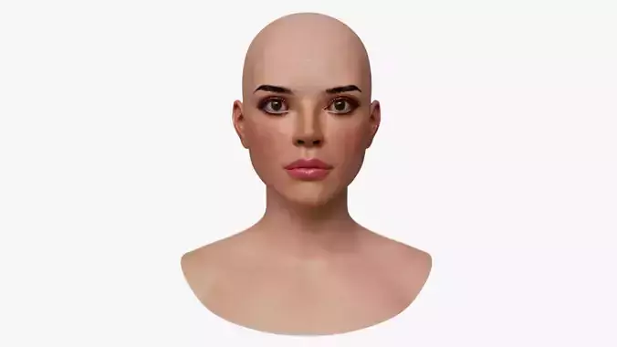 Female Head Mesh Metahuman Unreal Topology Woman Head Mesh v4