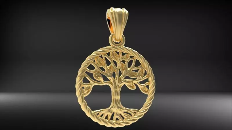 Tree of life with birds pendant 3D print model