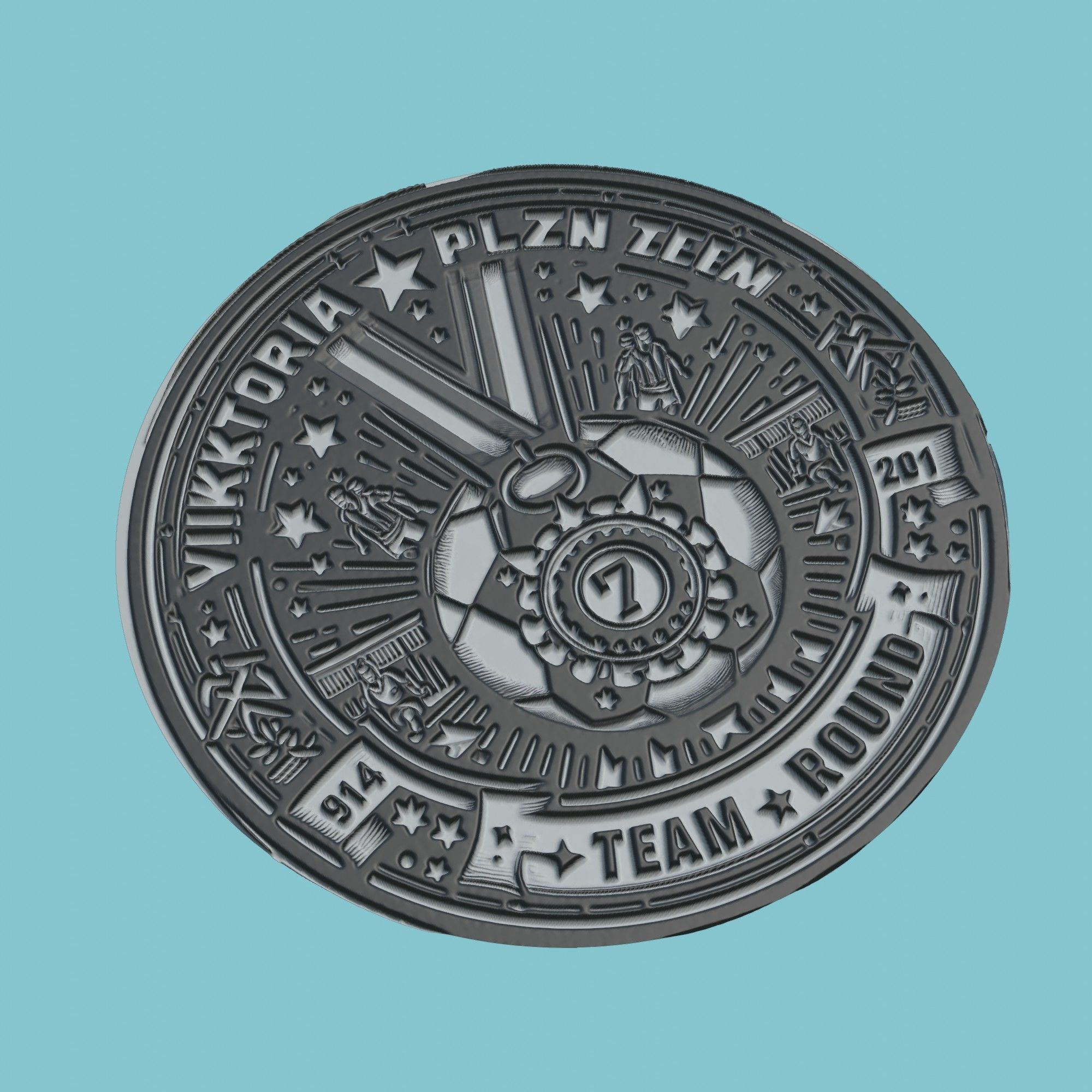 FC Viktoria Plzen Medallion Football 3D print model_1