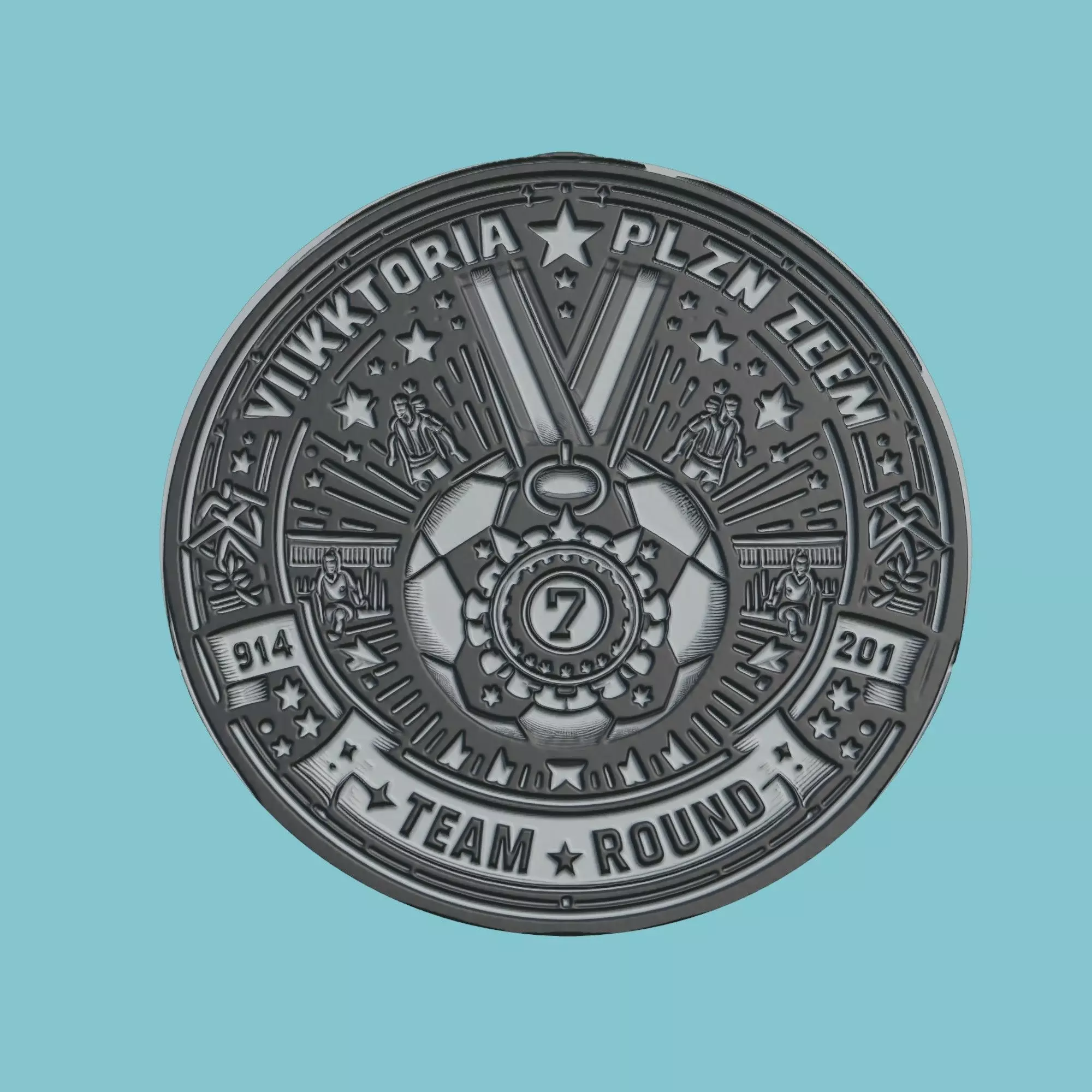 FC Viktoria Plzen Medallion Football 3D print model_0