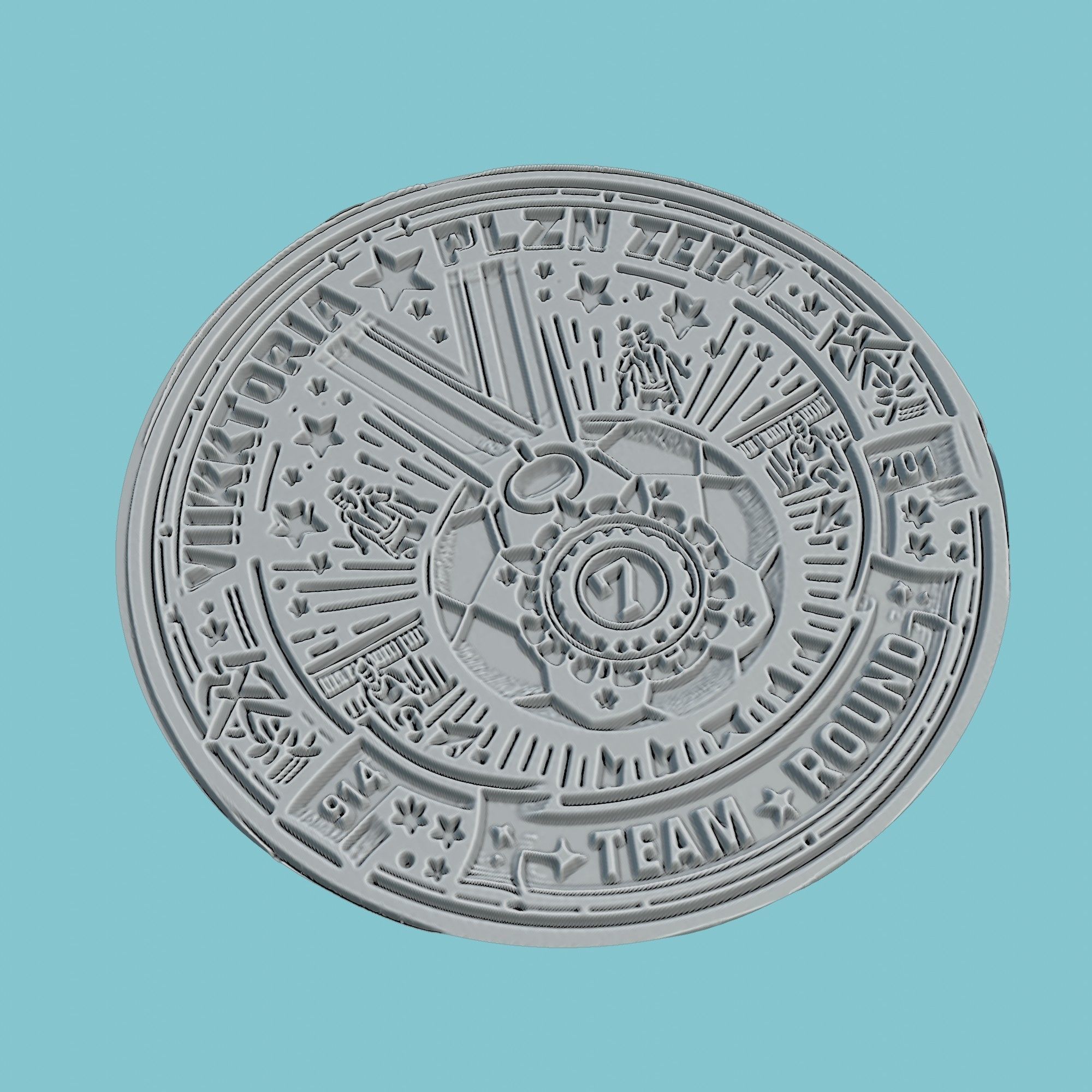 FC Viktoria Plzen Medallion Football 3D print model_3