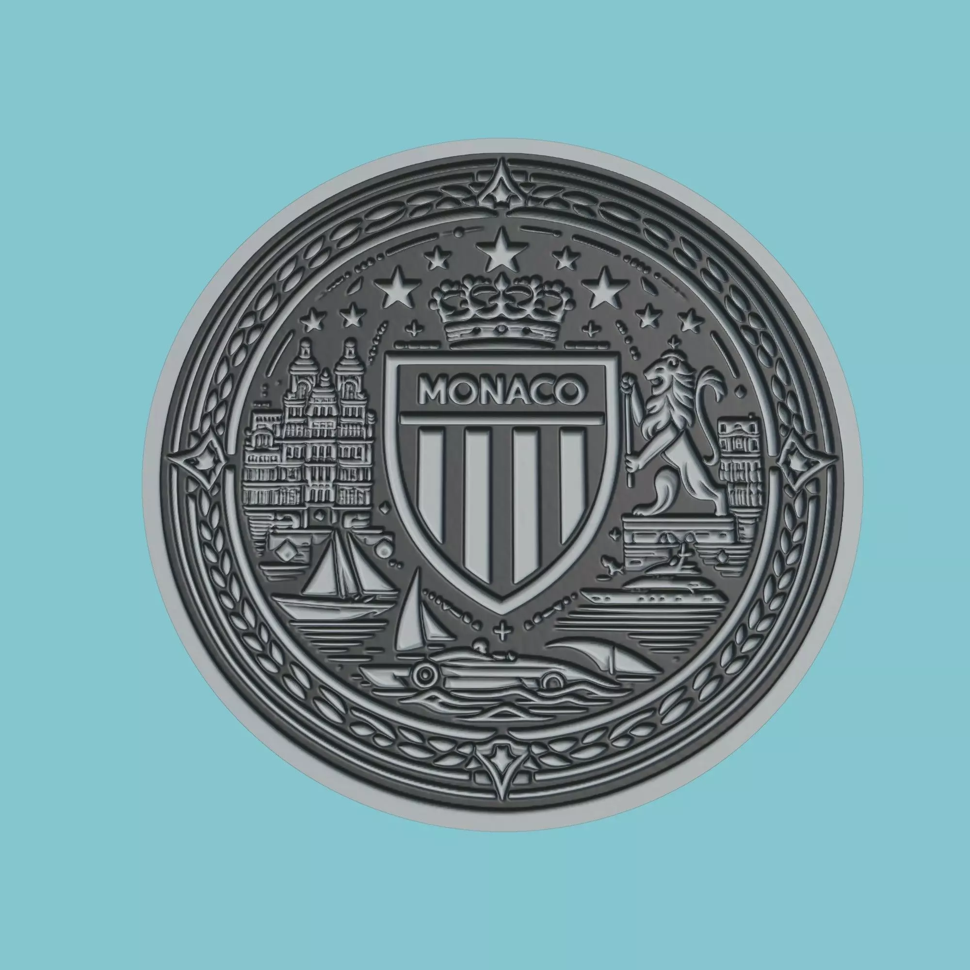 AS Monaco Medallion Football 3D print model_0