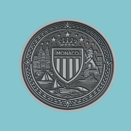 AS Monaco Medallion Football 3D print model