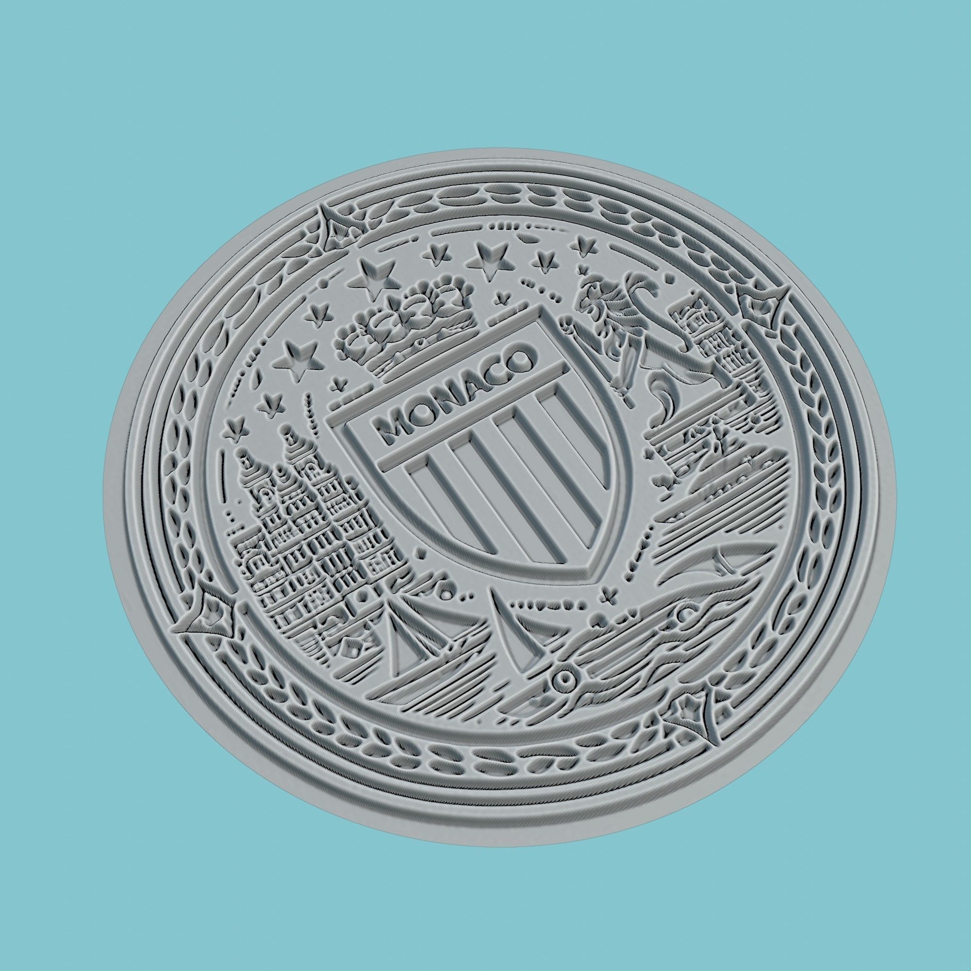 AS Monaco Medallion Football 3D print model_3