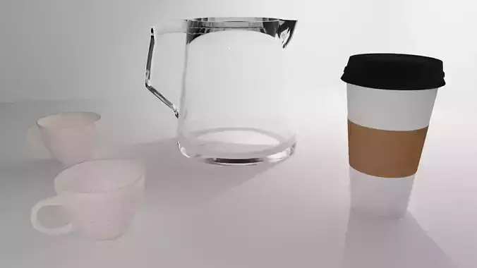 Coffee Set Low-poly 3D model