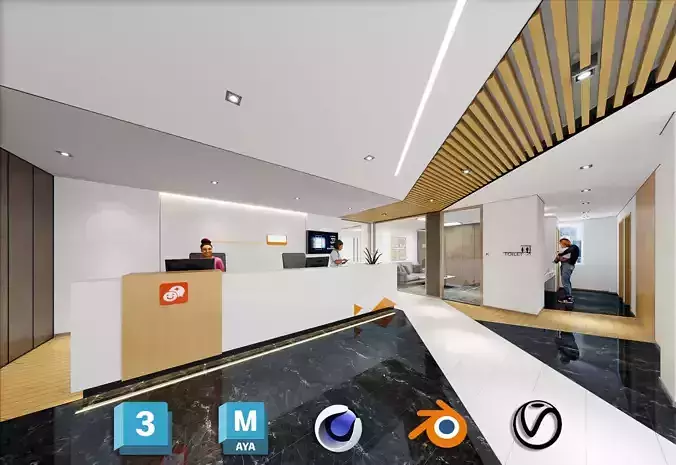 Hospital interior modern reception - Dental Clinic