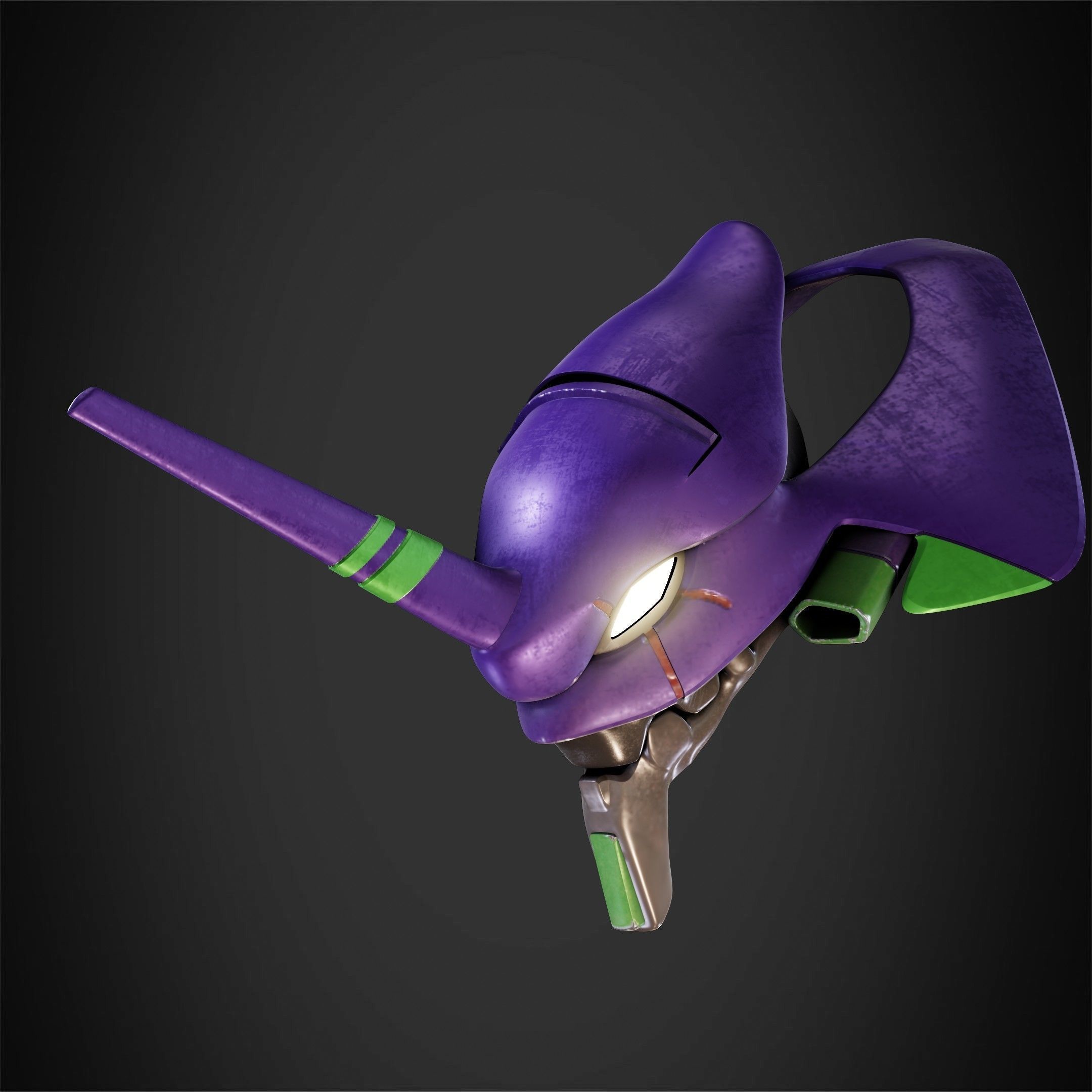 Evangelion EVA-01 Helmet for Cosplay 3D print model_3