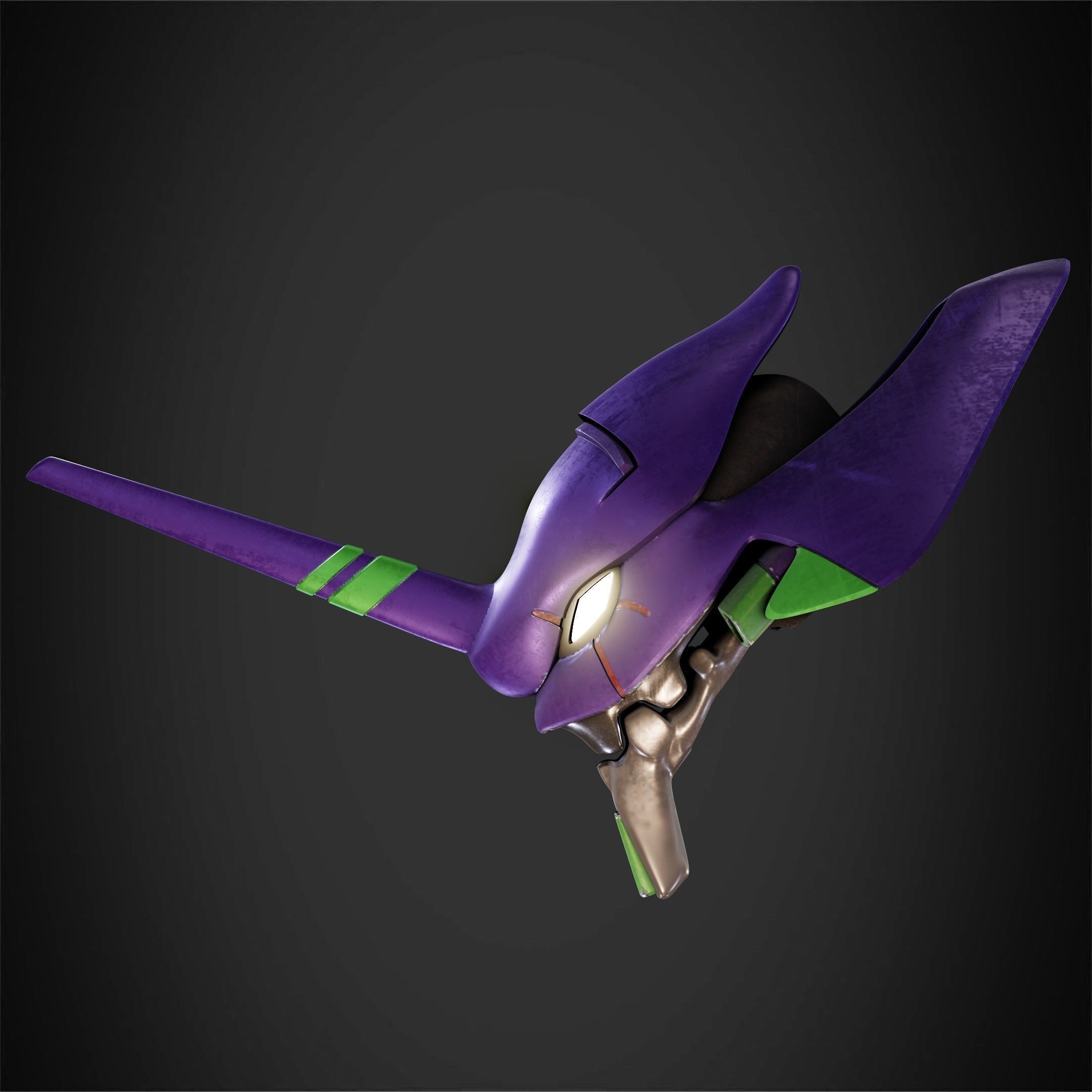 Evangelion EVA-01 Helmet for Cosplay 3D print model_4