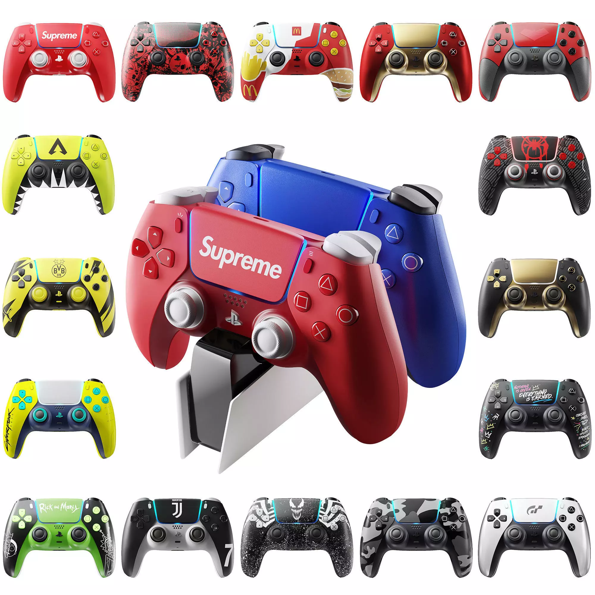 PlayStation DualSense custom controllers 3D model