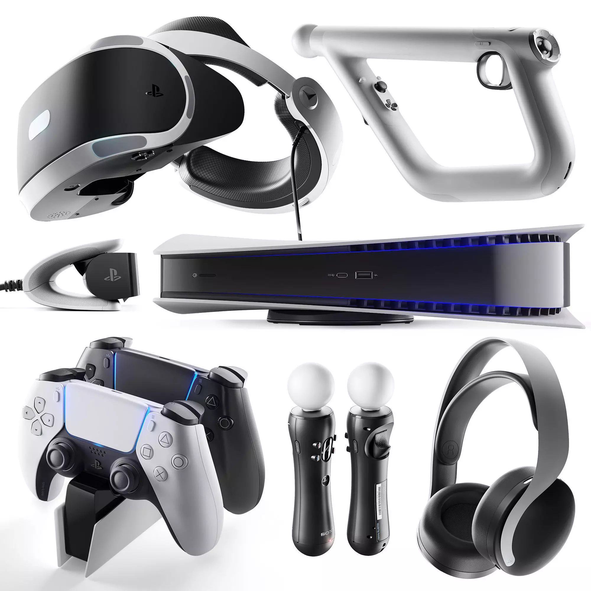 PlayStation 5 VR collection 3D model_0