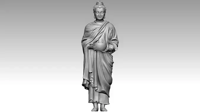 Buddha went begging for alms 3D print model