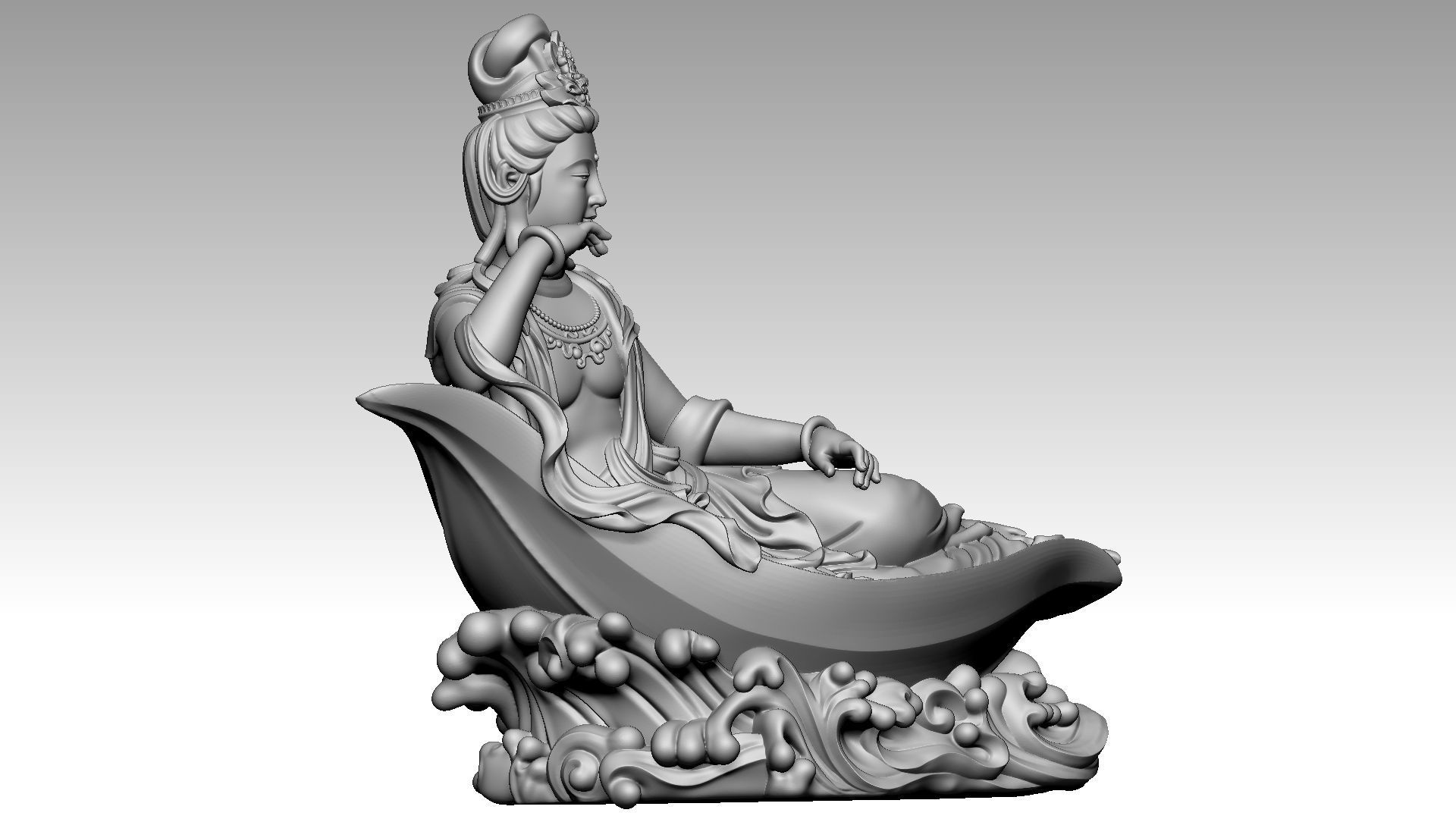 Lady Buddha 2 3D print model_7