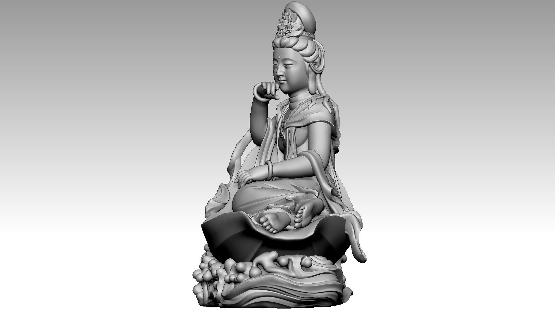 Lady Buddha 2 3D print model_2