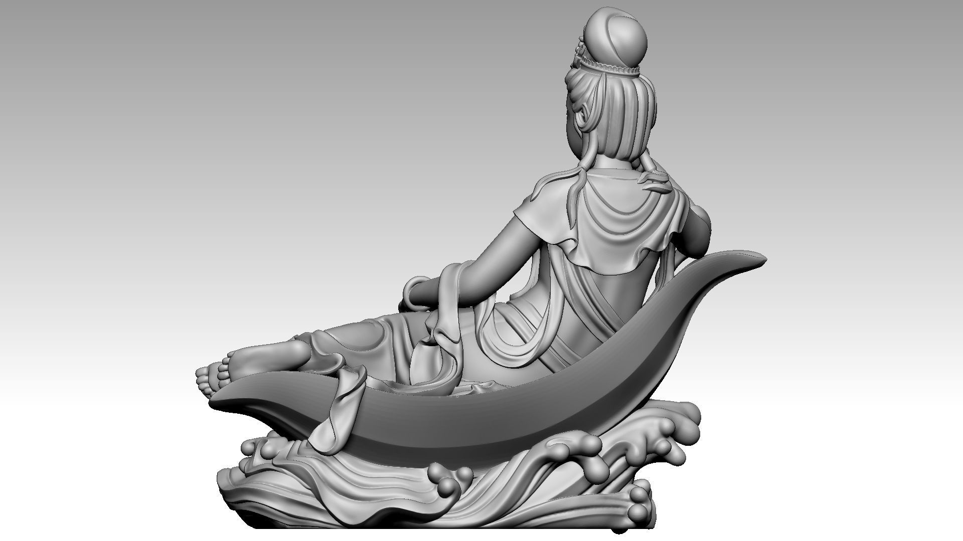 Lady Buddha 2 3D print model_4