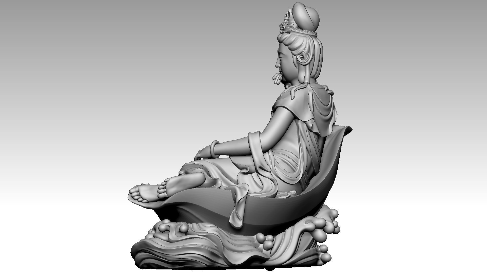 Lady Buddha 2 3D print model_3