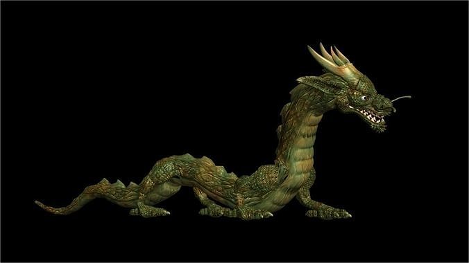  Chinese Dragon Rigged Model Low-poly 3D model