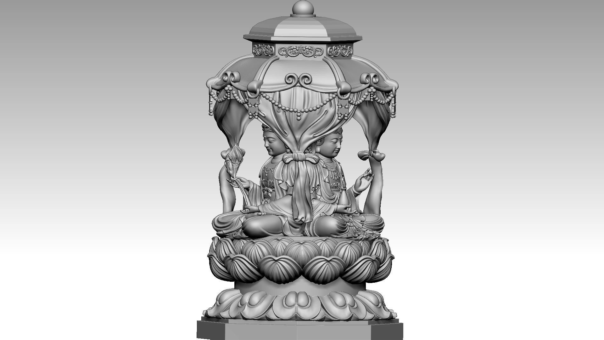 3-faced Buddha 3D print model_6