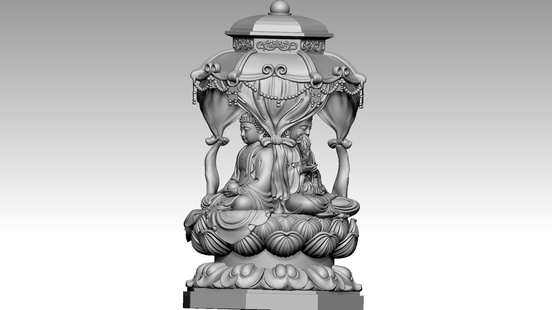 3-faced Buddha 3D print model_4